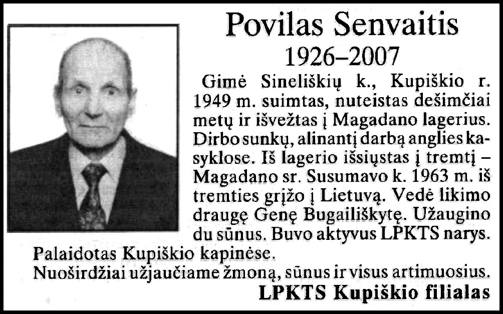Povilas-Senvaitis „Tremtinys“, 2007.09.21 Nr. 35